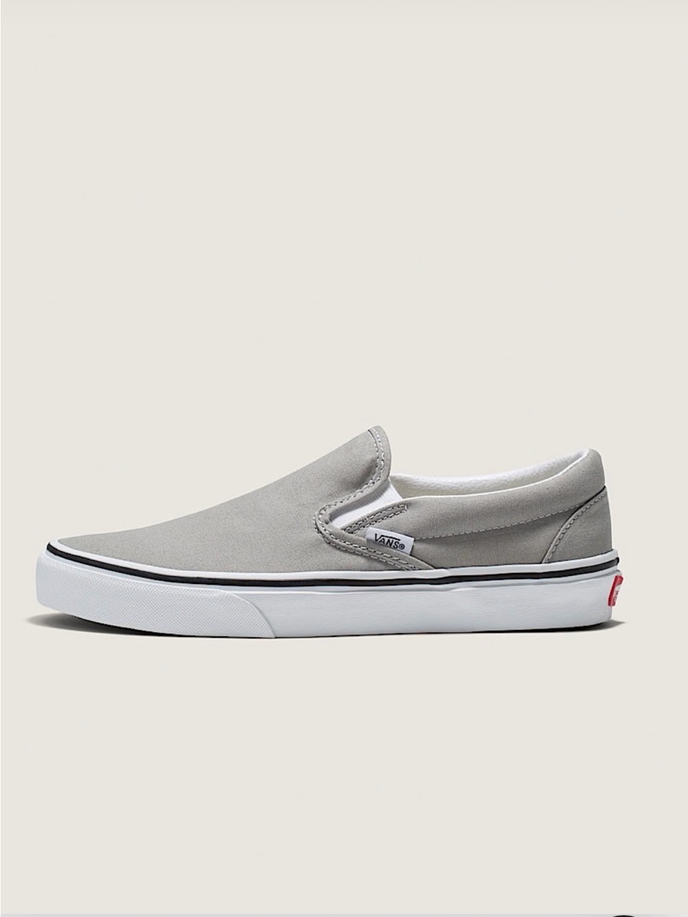 Vans Slip-On Canvas Shoes in Light Gray - New